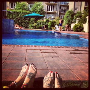 Hangouts at my pool with Steph.